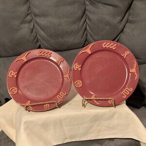 VTG 1992 Frankoma RanchKing CABERNET-2 Terra Cotta Salad/Dessert Plates-8" D-EUC